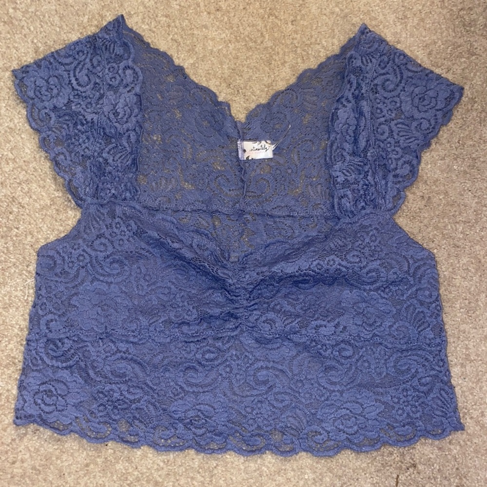 Free People Blue Lace top